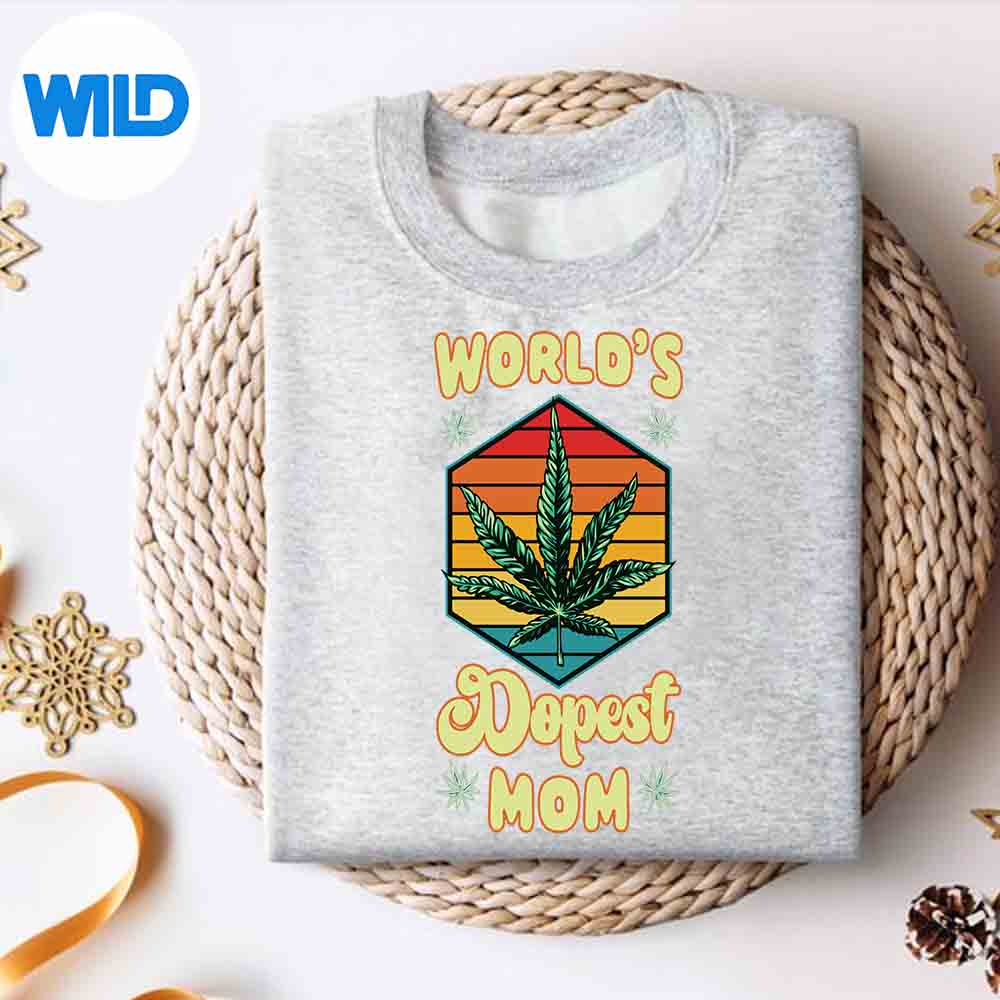Alternative view of Worlds Dopest Mom Weed Mothers Day Cannabis Marijuana Retro PNG SVG for Cricut