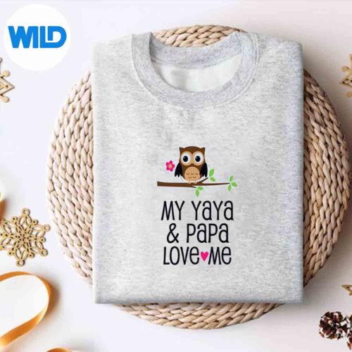 YayaAndPapaLoveMeGrandOwlsweater