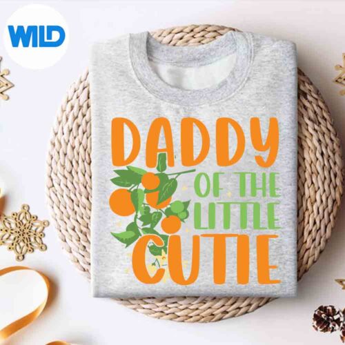 Baby Shower Orange St Party Daddy Little Cutie SVG PNG Digital Design 4 BabyShowerOrangeStPartyDaddyLittleCutiesweater
