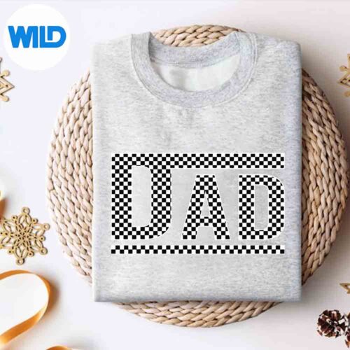 Checkered Dad Black White Dad Fathers Day Silhouette SVG PNG 4 CheckeredDadBlackWhiteDadFathersDaysweater