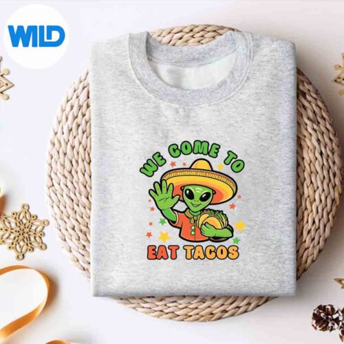Cinco De Mayo Mexican Alien Eat Tacos PNG SVG for Cricut 4 CincoDeMayoMexicanAlienEatTacossweater