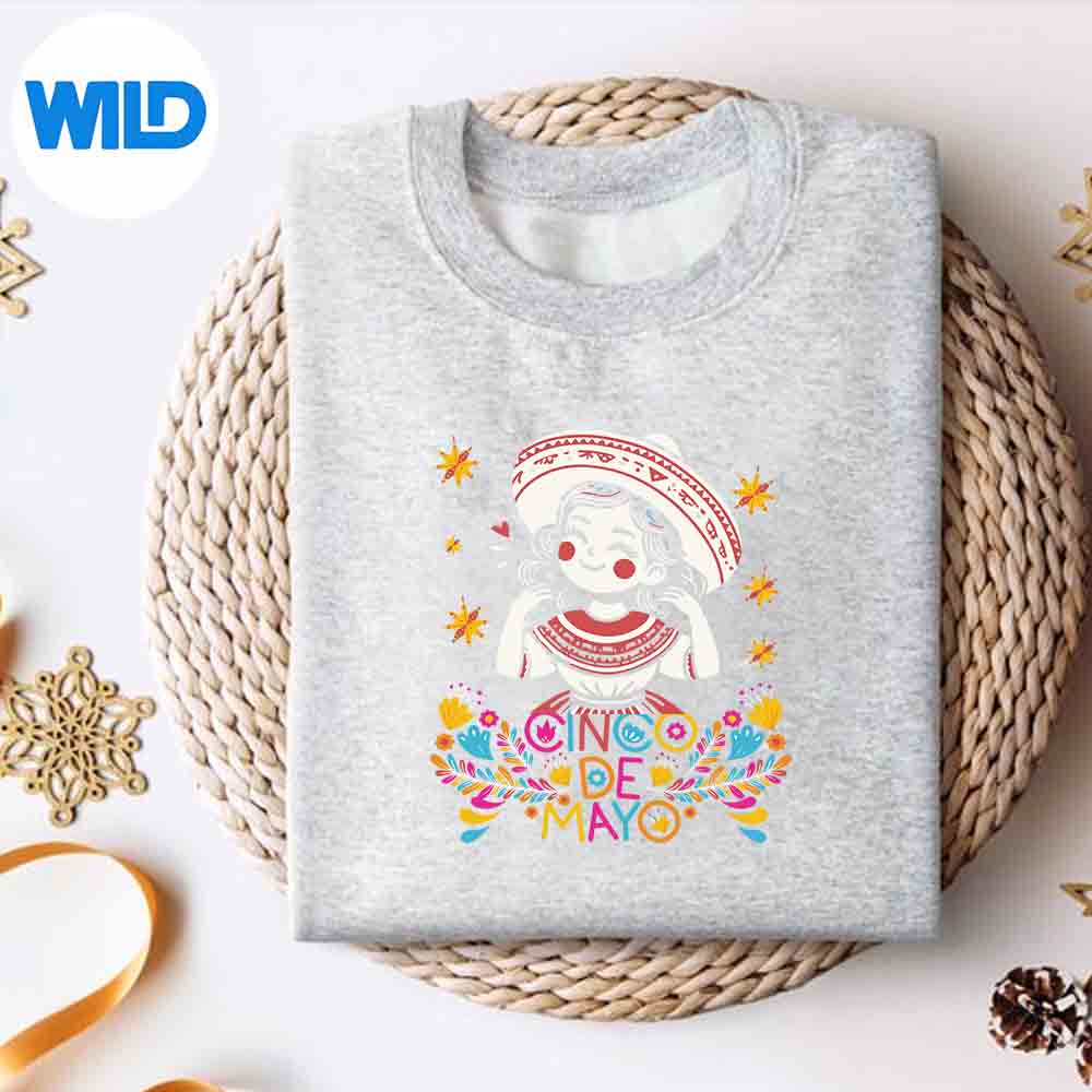Alternative view of Cinco De Mayo Mexican Poncho De Mayo Anime Cute Girl Design for Cricut