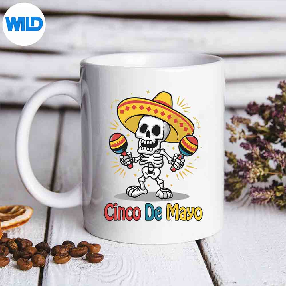Cinco De Mayo Skeleton Sombrero Fiesta Mexican Raglan Baseball Design for Cricut 7