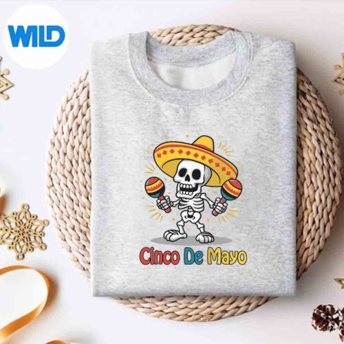 CincoDeMayoSkeletonSombreroFiestaMexicanRaglanBaseballsweater