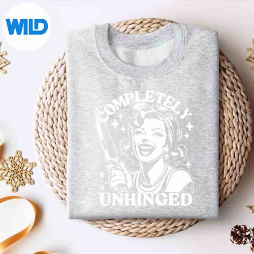 Completely Unhinged Trendy Vintage Retro Housewife Silhouette SVG PNG Cut File 4 CompletelyUnhingedTrendyVintageRetroHousewifesweater