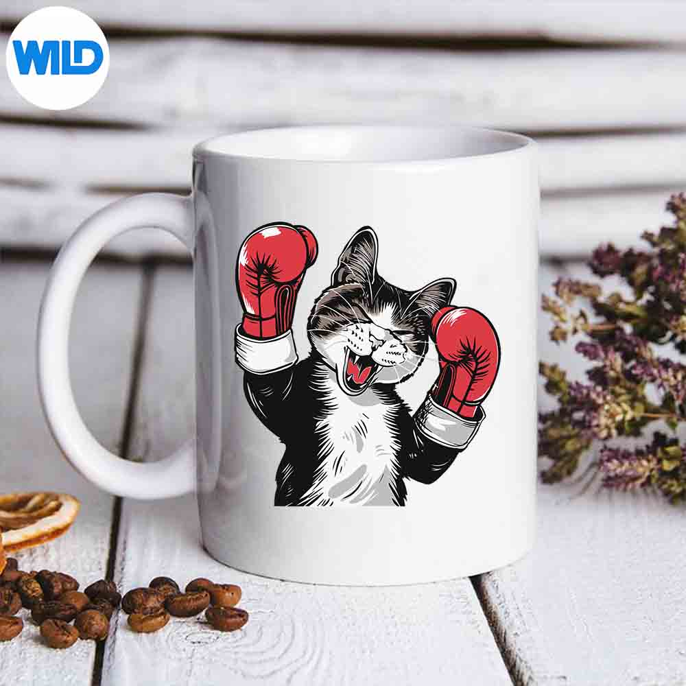 Cool Boxing Cat With Sport Gloves For And Girls SVG PNG Download 7
