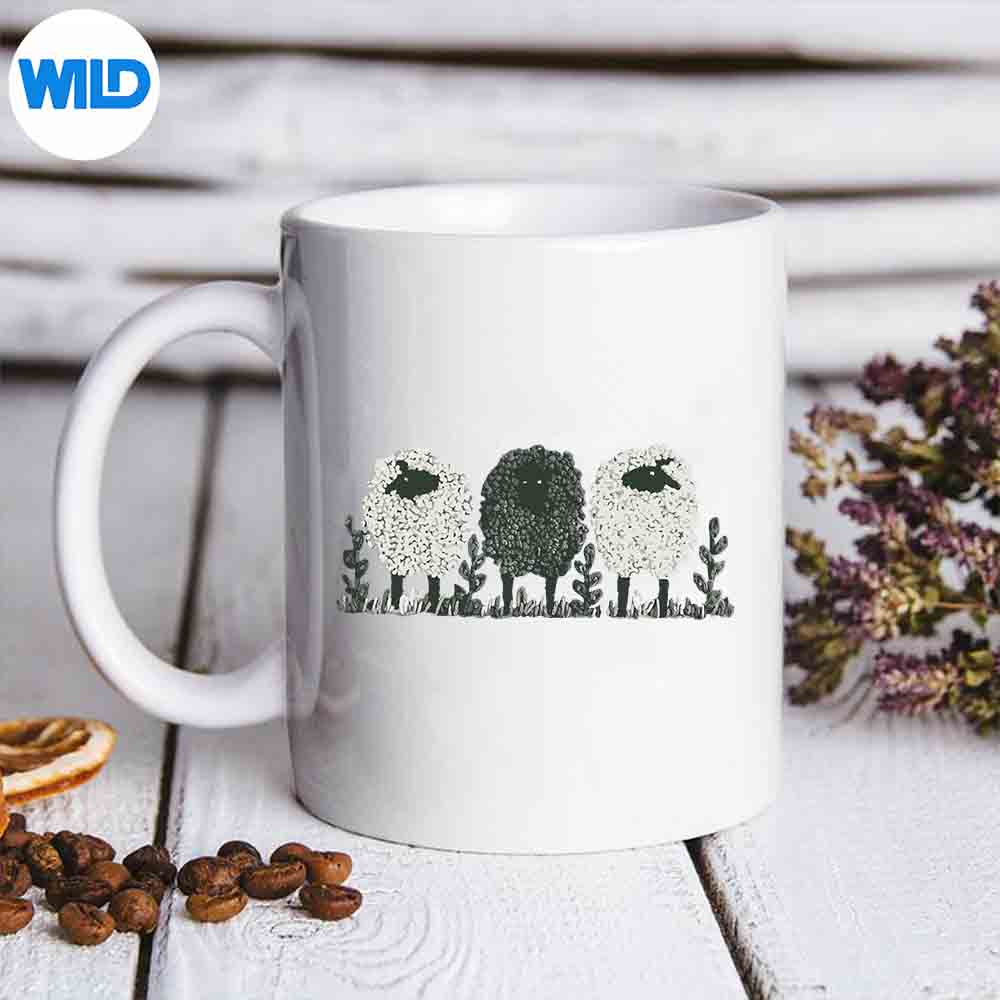 CutePlushSheepPatternPrintmug