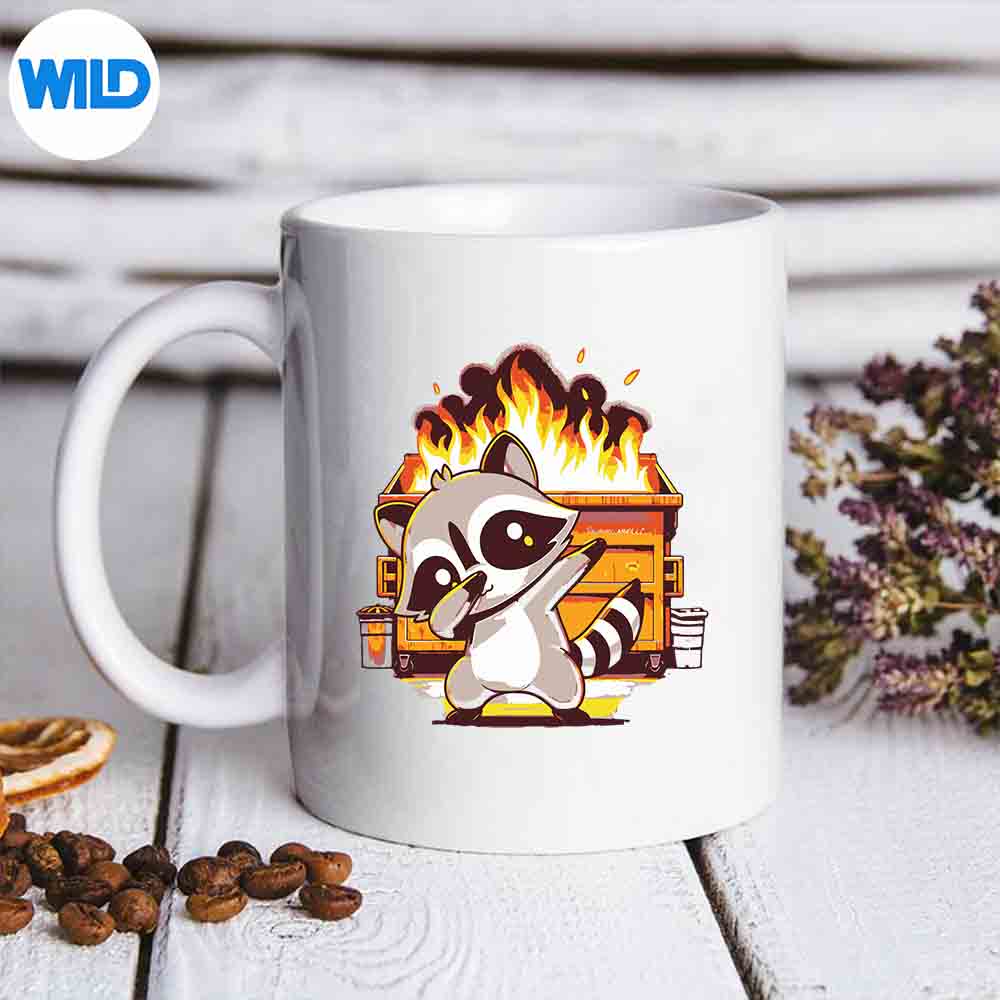 Dabbing Raccoon And Dumpster Fire SVG PNG