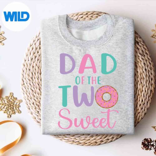 Dad Of The Two Sweet Father Nd Girl Donut Party SVG PNG Cut File 4 DadOfTheTwoSweetFatherNdGirlDonutPartysweater
