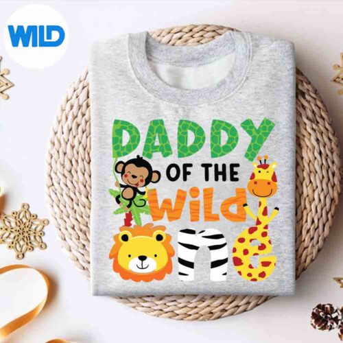 Daddy Of The Wild One Zoo Theme Bday Safari Jungle Animals Digital Design 4 DaddyOfTheWildOneZooThemeBdaySafariJungleAnimalssweater