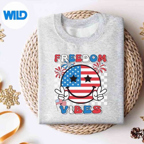 Freedom Vibes 4th Of July America Independence Usa Surprised Silly SVG PNG Digital Design 4 FreedomVibes4thOfJulyAmericaIndependenceUsaSurprisedSillysweater