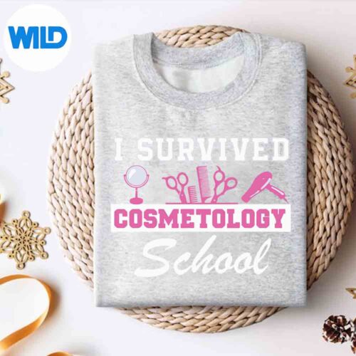 I Survived Cosmetology School Graduation Cosmetology Grad Vector Design 4 ISurvivedCosmetologySchoolGraduationCosmetologyGradsweater