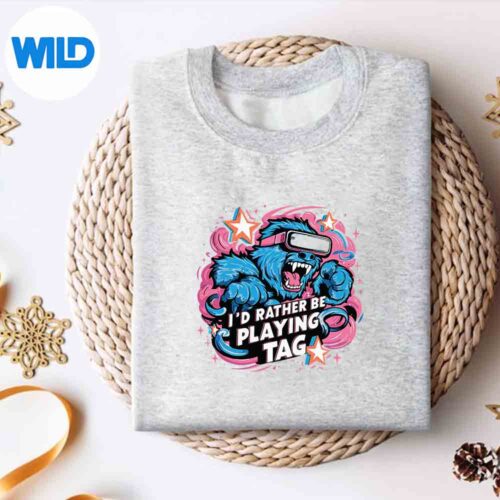 Id Rather Be Playing Tag Gorilla Monke Tag Gorilla Vr Gamer SVG PNG Digital Download 4 IdRatherBePlayingTagGorillaMonkeTagGorillaVrGamersweater
