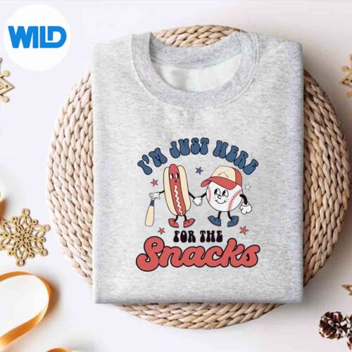 Im Just Here For The Snacks Baseball 4th Of July Hot Dog Happy Cute Design for Cricut 4 ImJustHereForTheSnacksBaseball4thOfJulyHotDogHappyCutesweater