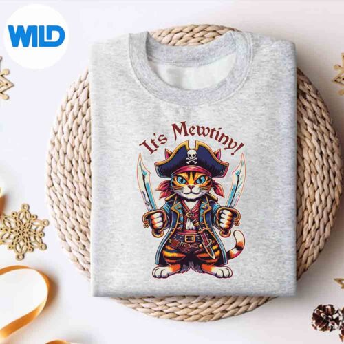 Its Mewtiny Cat Pirate Mutiny Vector Design 4 ItsMewtinyCatPirateMutinysweater