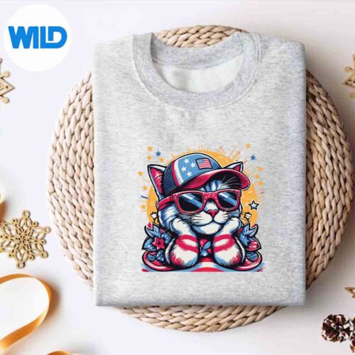 Meowica 4th Of July Sunglasses Flag America Patriotic Cat SVG PNG Digital Download 4 Meowica4thOfJulySunglassesFlagAmericaPatrioticCatsweater