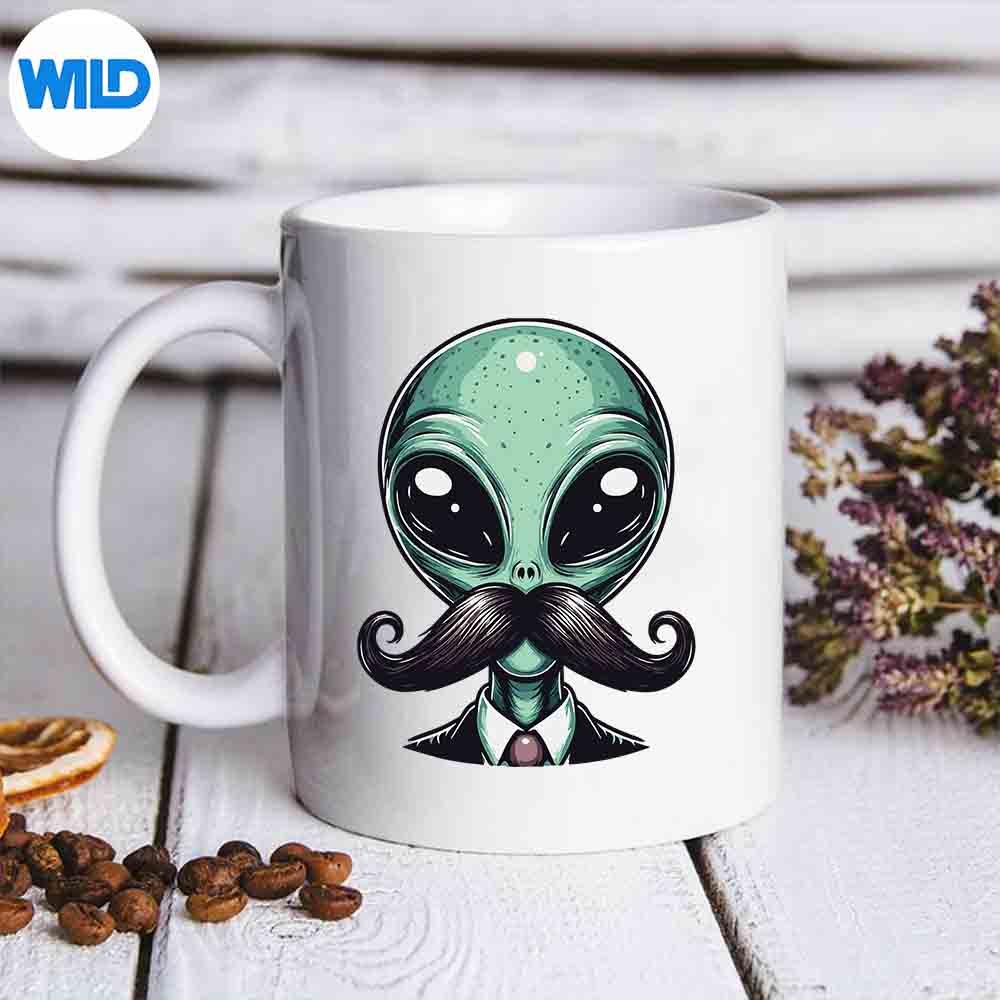 MisterAlienAlienUfoWithABigMustachemug