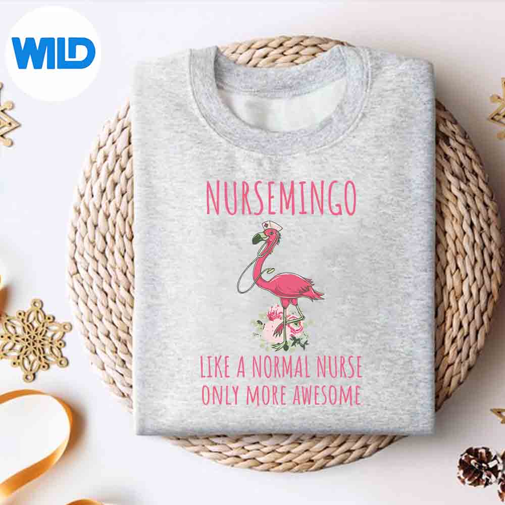 Alternative view of Nursemingo Like A Normal Nurse Only More Awesome Flamingo Silhouette SVG PNG