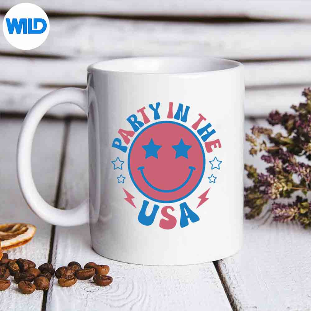 Party In The Usa 4th Of July Preppy Smile Positive Relax SVG PNG 6