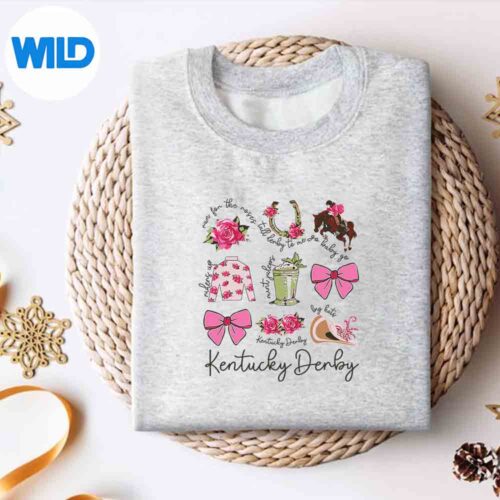 PinkCoquetteBowDerbyDayHorseRacingDerbysweater