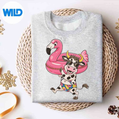 PoolPartyCowFlamingoFloatSummerSunglassessweater