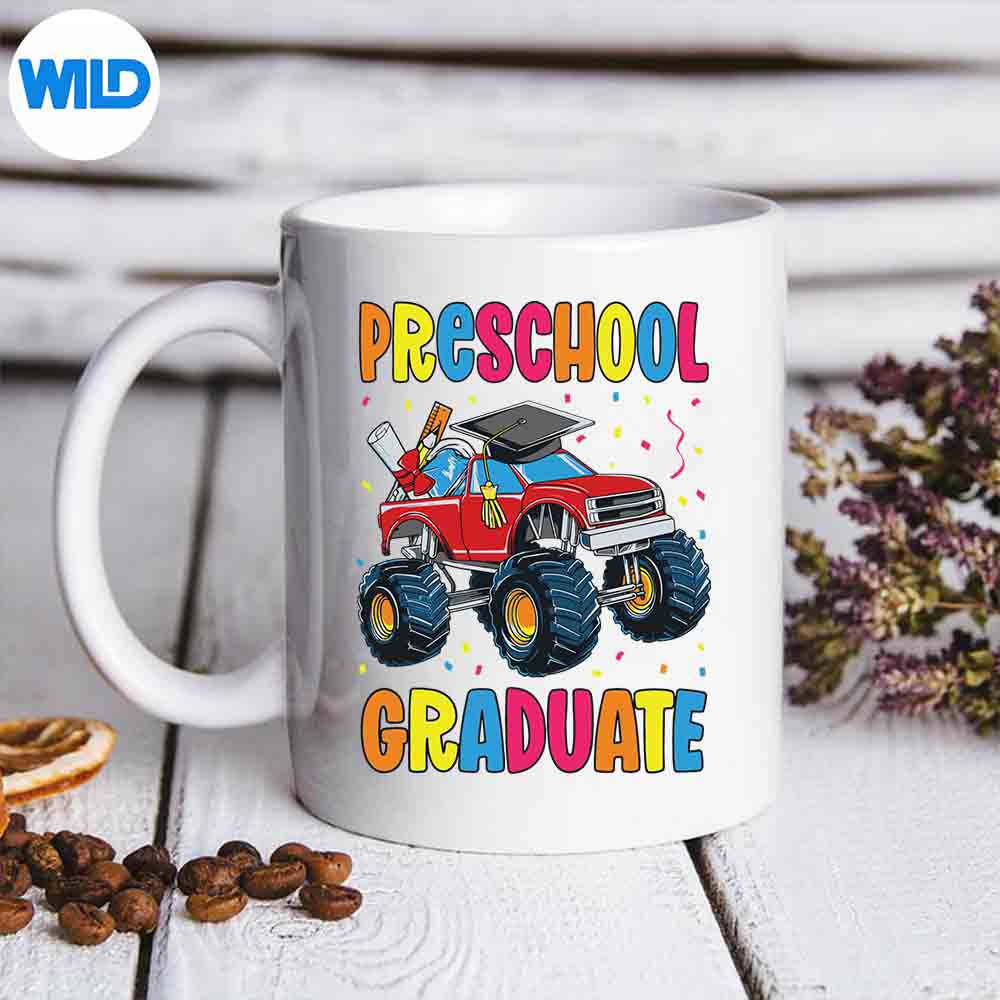 Preschool Graduation Monster Truck Preschool Graduate Silhouette SVG PNG Cut File