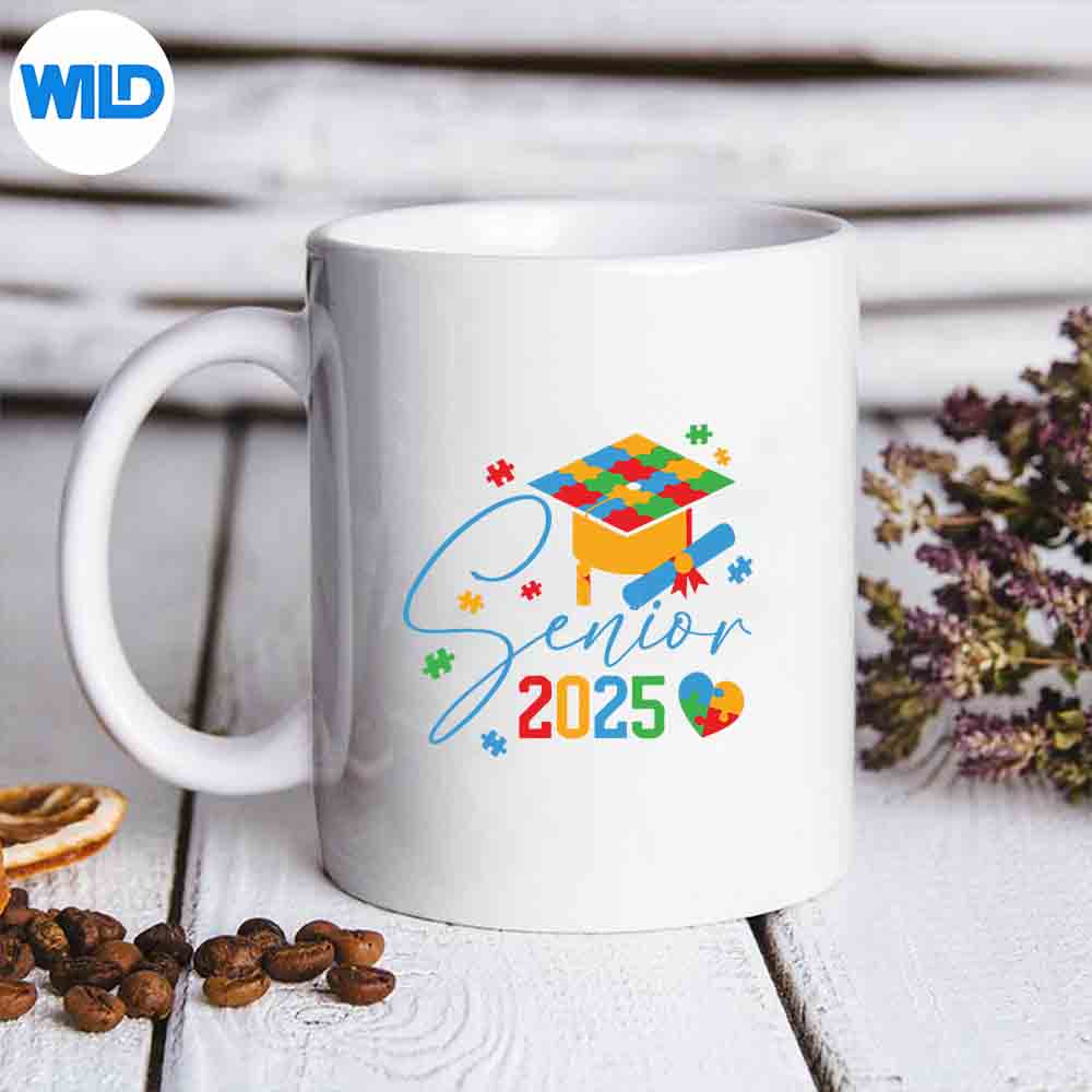 Puzzle Autistic Senior 2025 Autism Graduation Girls SVG PNG Download