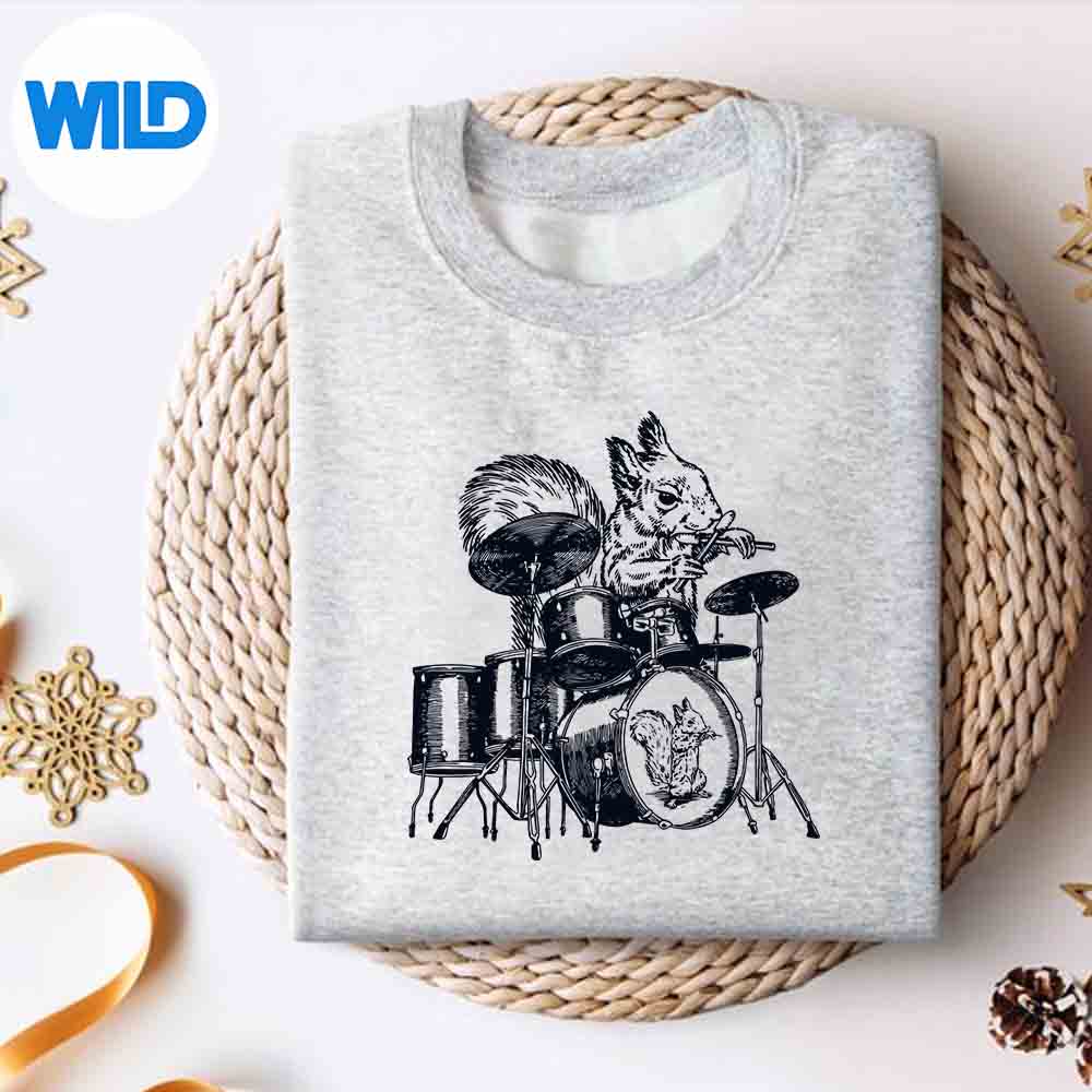 Squirrel Playing Drums Drummer Drumming Musician Band SVG PNG Download 2 Squirrel Playing Drums Drummer Drumming Musician Band SVG PNG Download - Image 2