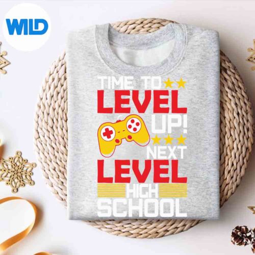 TimeToLevelUpHighSchoolVideoGamerGraduationsweater