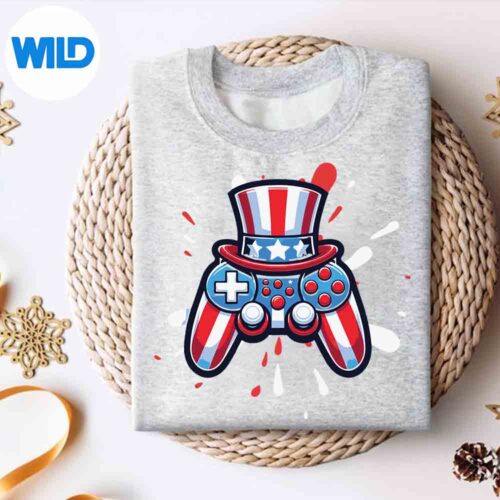 4thOfJulyVideoGameAmericanFlagUncleSamGamersweater