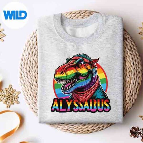 AllysaurusLgbtDinosaurRainbowFlagAllyLgbtPride2024sweater