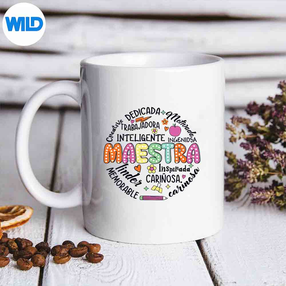 Back To School Maestra Cute Spanish Teacher Wonderful Excited SVG Cut File