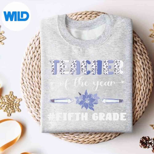 Back To School Teacher Of The Year Fifth Grade Silhouette SVG PNG 4 BackToSchoolTeacherOfTheYearFifthGradesweater