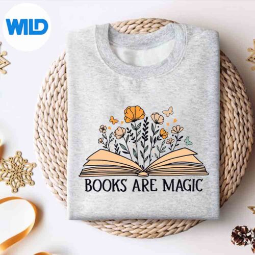 Books Are Magic Vintage Flower Garden Book Lover SVG PNG Download 4 BooksAreMagicVintageFlowerGardenBookLoversweater