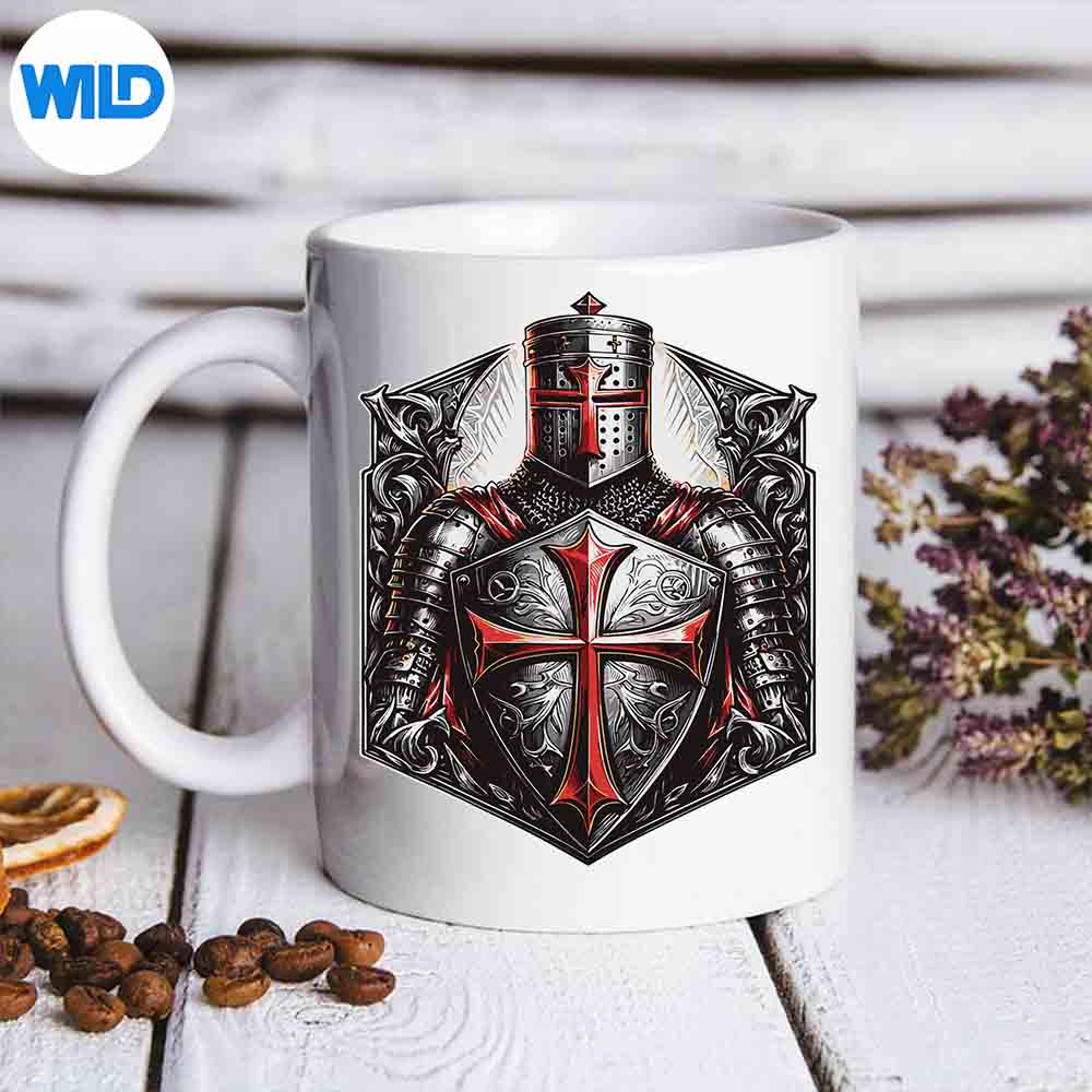 CrusaderKnightsTemplarDistressedChristianCrossmug