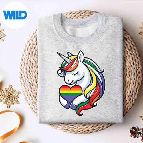 Cute Unicorn Heart Rainbow Flag Lgbt Gay Pride Lgbtq Pride Overjoyed Great Silhouette SVG PNG 4 CuteUnicornHeartRainbowFlagLgbtGayPrideLgbtqPrideOverjoyedGreatsweater