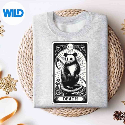 Death Opossum Tarot Card Reaper Goth Blackcraft Possum SVG PNG Digital Download 4 DeathOpossumTarotCardReaperGothBlackcraftPossumsweater