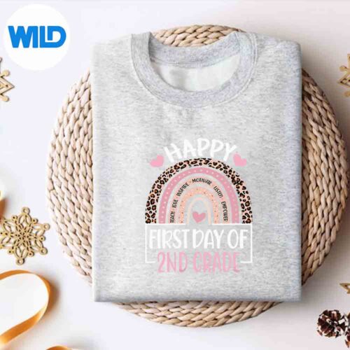 First Day Of Grade Back To School Leopard Teach Digital Download 4 FirstDayOfGradeBackToSchoolLeopardTeachsweater