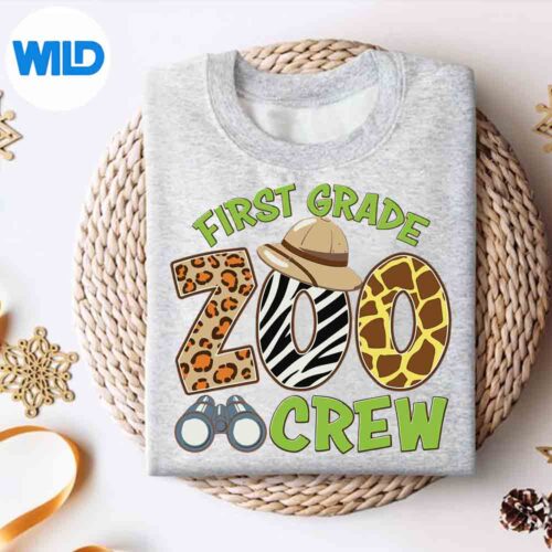 First Grade Zoo Crew Back To School Wild Animal Safari SVG Cut File 4 FirstGradeZooCrewBackToSchoolWildAnimalSafarisweater