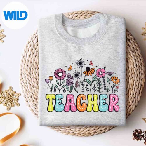 Flower Teacher Back To School Teaching Surprised Amused Digital Design 4 FlowerTeacherBackToSchoolTeachingSurprisedAmusedsweater