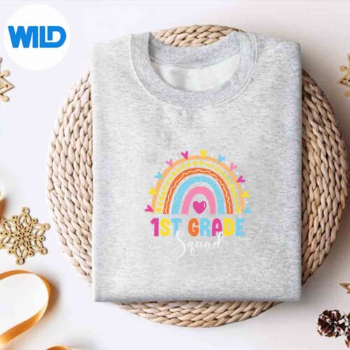 GradeSquadBackToSchoolRainbowTeachersFirstGradeWonderfulVintagesweater