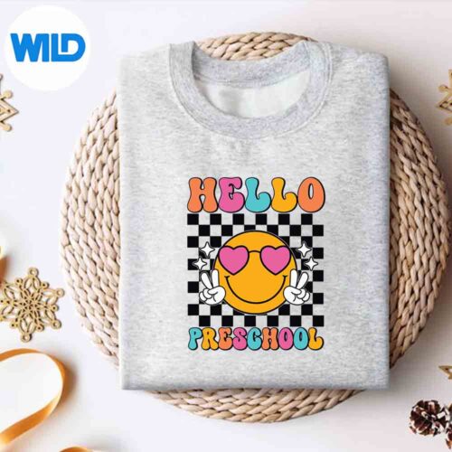 Groovy Hello Preschool Teacher Girls Back To School SVG PNG Cut File 4 GroovyHelloPreschoolTeacherGirlsBackToSchoolsweater