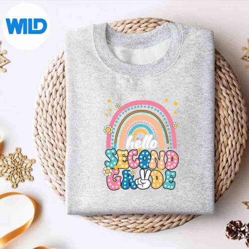 Groovy Hello Second Grade First Day Of School Teachers Girls SVG PNG 4 GroovyHelloSecondGradeFirstDayOfSchoolTeachersGirlssweater