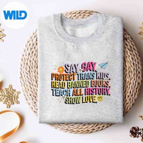 GroovySayGayProtectTransReadBannedBooksLgbtsweater