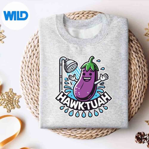 Hawk Tuah Meme Eggplant Joke For Huck Tua Digital Download 4 HawkTuahMemeEggplantJokeForHuckTuasweater