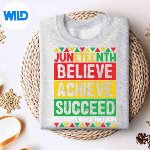 Alternative view of Juneteenth Celebrate Black Freedom Believe Achieve Succeed SVG PNG Digital Download