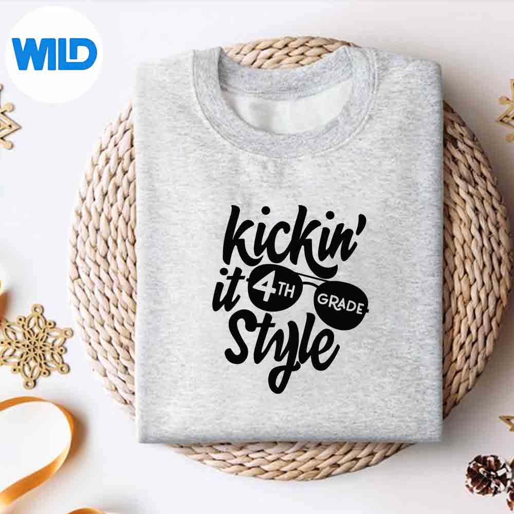 Alternative view of Kickin It Grade Style Back To School Teacher PNG SVG for Cricut