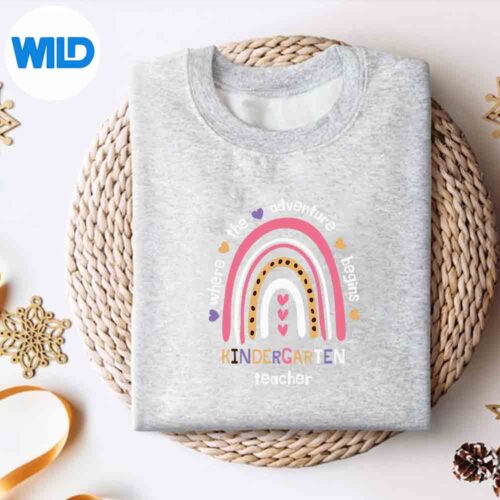 Kindergarten Rainbow Teacher First Day Of School Teaching SVG PNG Digital Design 4 KindergartenRainbowTeacherFirstDayOfSchoolTeachingsweater