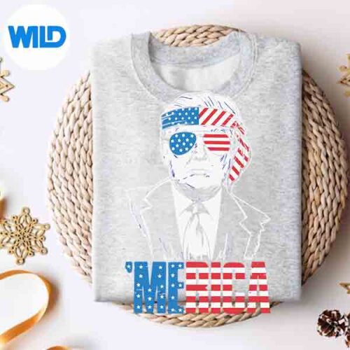 Merica Trump Happy 4th Of July Trump American Flag SVG PNG 4 MericaTrumpHappy4thOfJulyTrumpAmericanFlagsweater