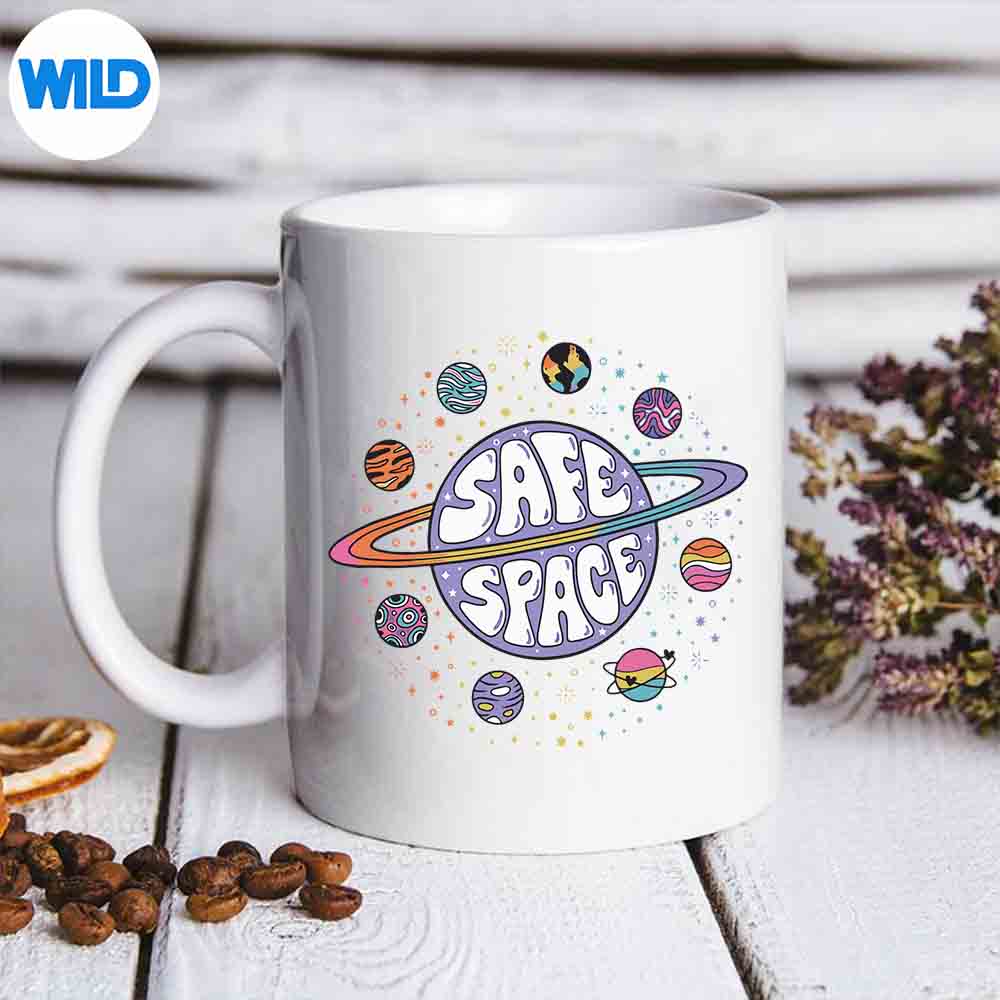 Retro Rainbow Planets Safe Space SVG Cut File 7 RetroRainbowPlanetsSafeSpacemug